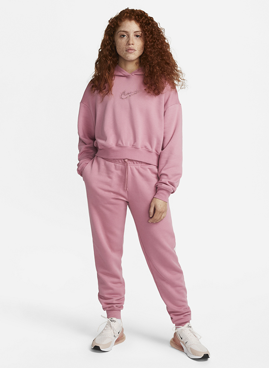 Nike Kırmızı - Pembe Kapüşonlu Kadın Sweatshirt DQ6776-667 W NSW STRDST GX HDY