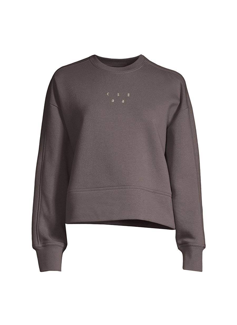 Casall O Yaka  Baskılı Gri Kadın Sweatshirt 22402-287 Boxy Crew Neck