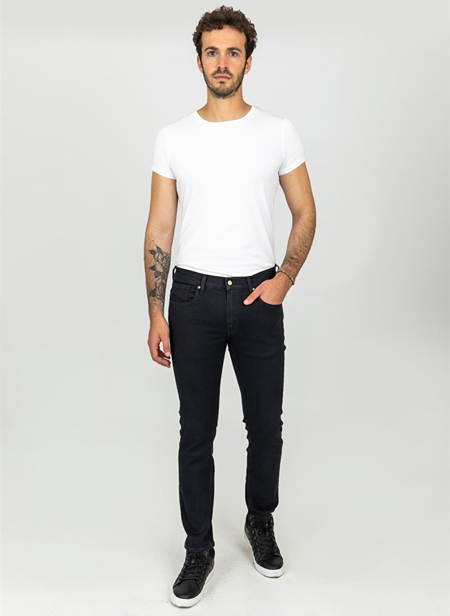 Denim Trip Slim Tapered Fit Norma Siyah Erkek Normal Bel Slim Tapered  Denim Pantolon DTE242_PAVEL