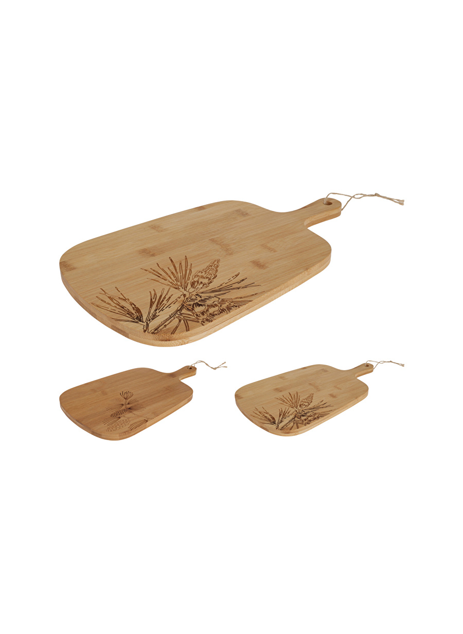 Boyner Evde Çiçek Baskılı 33x20 cm Bambu Servis Tahtası