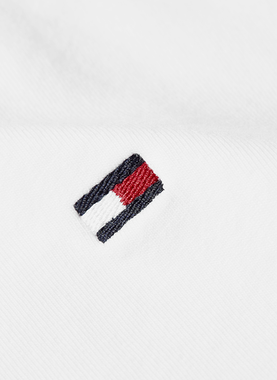 Tommy Hilfiger Bisiklet Yaka Beyaz Erkek T-Shirt MW0MW10804YBR_4