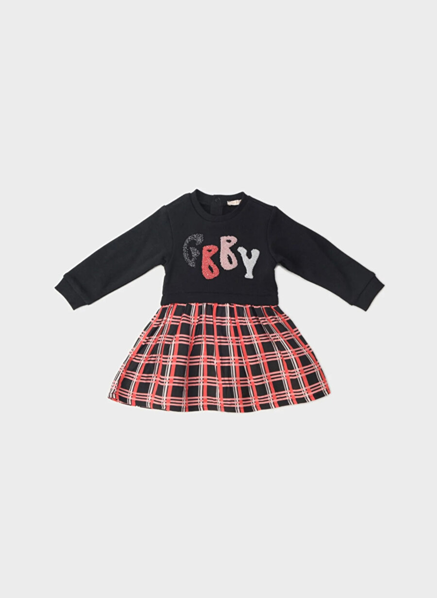 Gb Bayb Layette Ekose Siyah Bebek Standart Elbise 22FW0BG2910