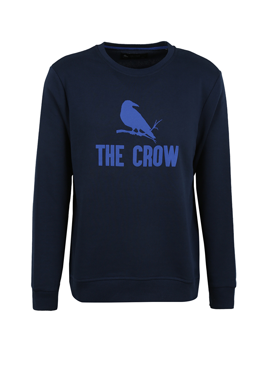 The Crow Bisiklet Yaka Lacivert Erkek Sweatshırt TC1905BASKILI TSHIRT