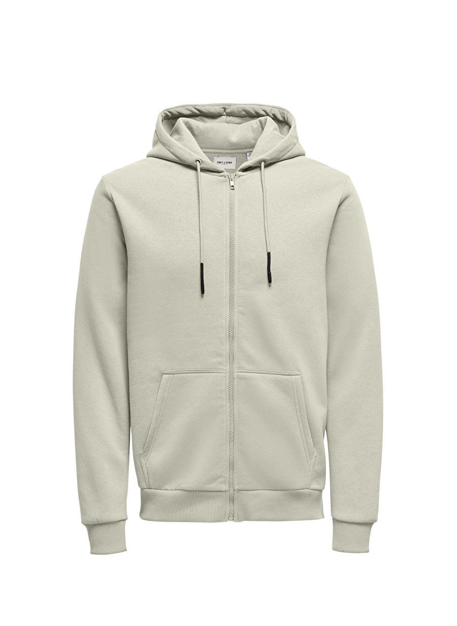 Only & Sons Kapüşon Yaka Açık Kahve Erkek Sweatshırt ONSCERES ZIP THR. HOODIE SWEAT NOOS