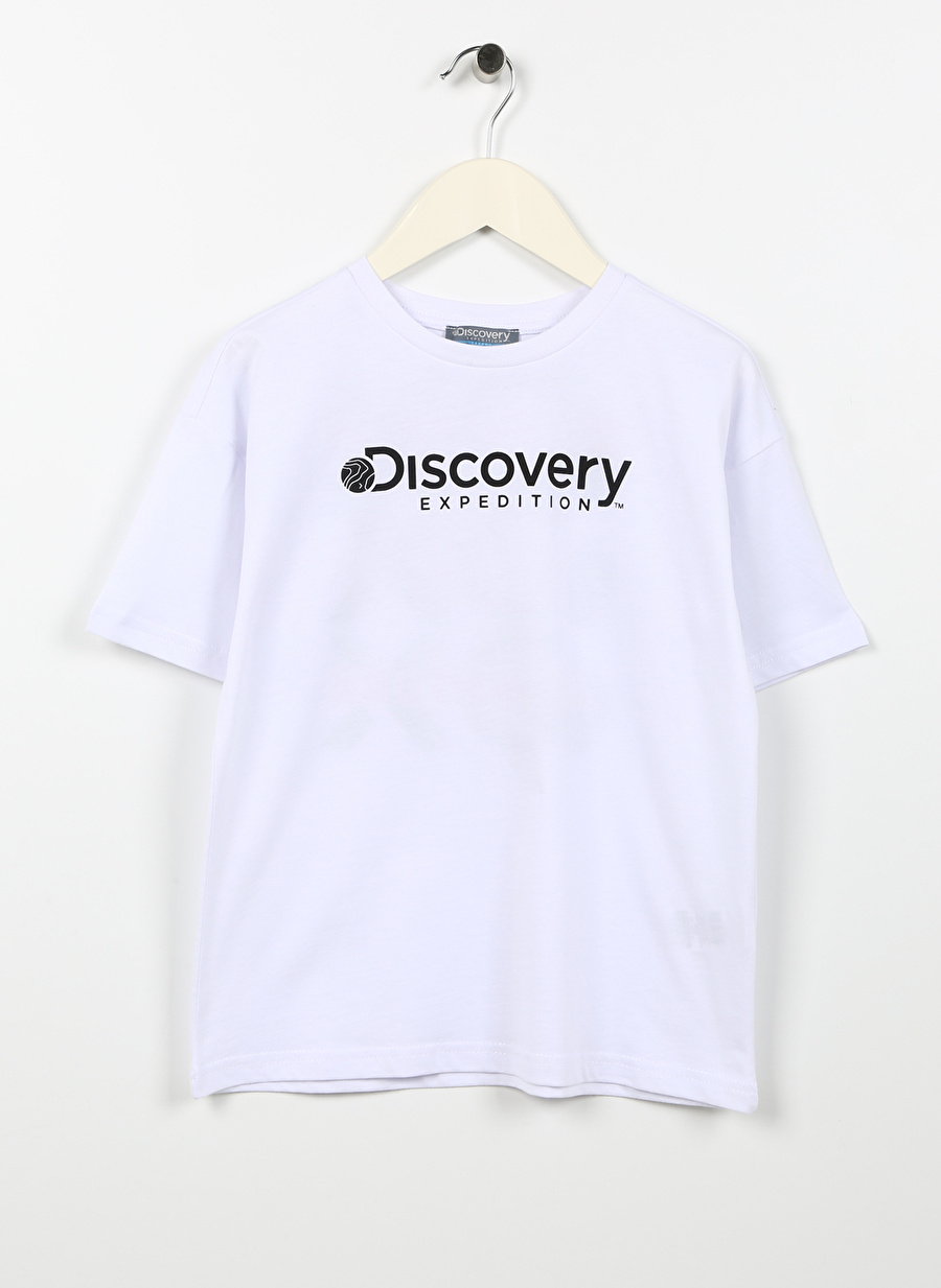 Discovery Expedition Beyaz Erkek Çocuk Bisiklet Yaka Kısa Kollu Baskılı T-Shirt PERU BOY