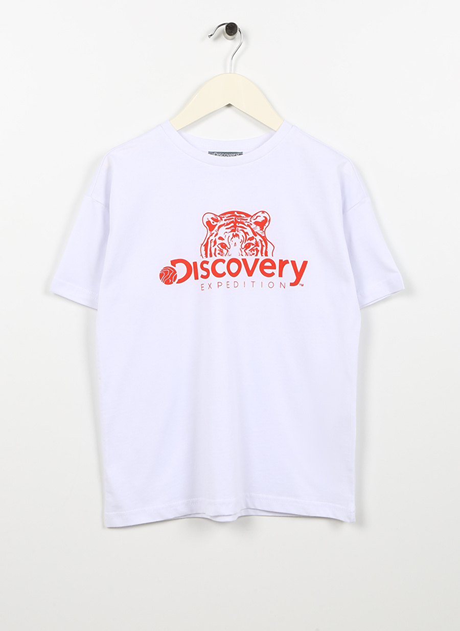 Discovery Expedition Beyaz Kız Çocuk Bisiklet Yaka Baskılı T-Shirt PERU GIRL