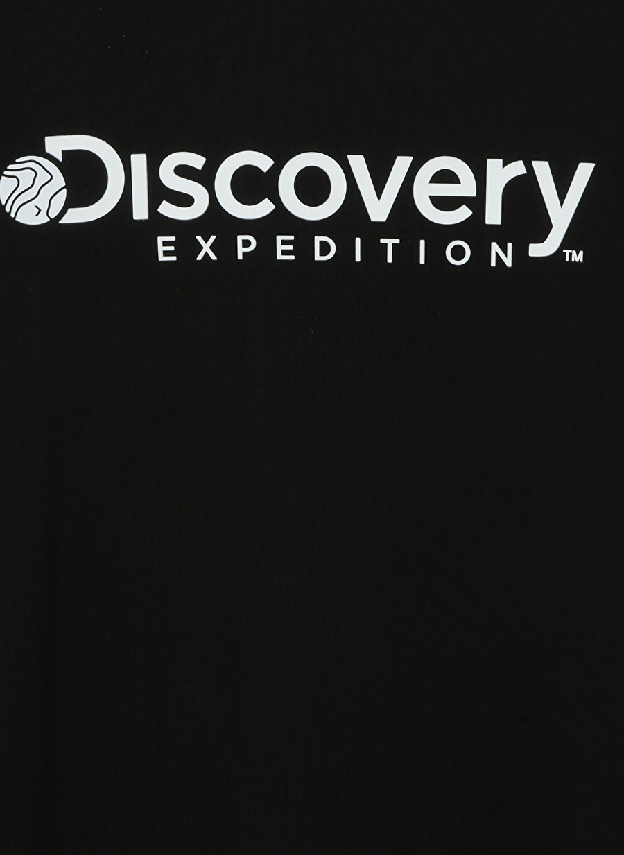 Discovery Expedition Siyah Kız Çocuk Bisiklet Yaka Kısa Kollu Baskılı T-Shirt ROGERS GIRL