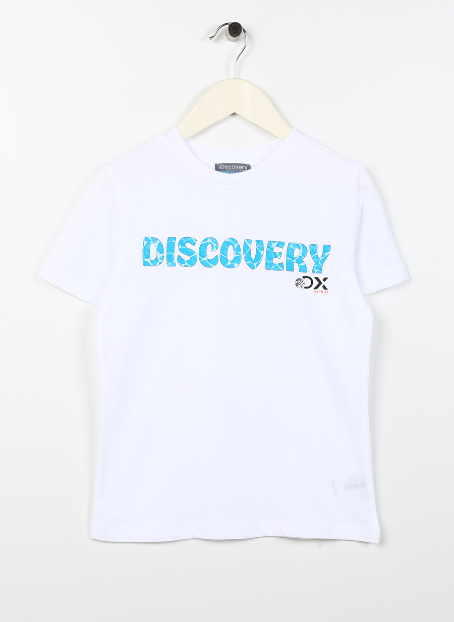 Discovery Expedition Beyaz Erkek Çocuk Bisiklet Yaka Kısa Kollu Baskılı T-Shirt HOLDEN BOY