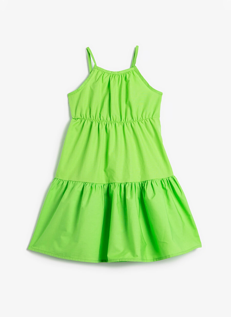 Koton Düz Yeşil Kız Çocuk Diz Altı Elbise 3SKG80003AW