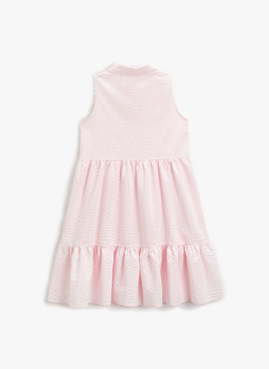 Koton Çizgili Pembe Kız Çocuk Diz Altı Elbise 3SKG80016AW_1