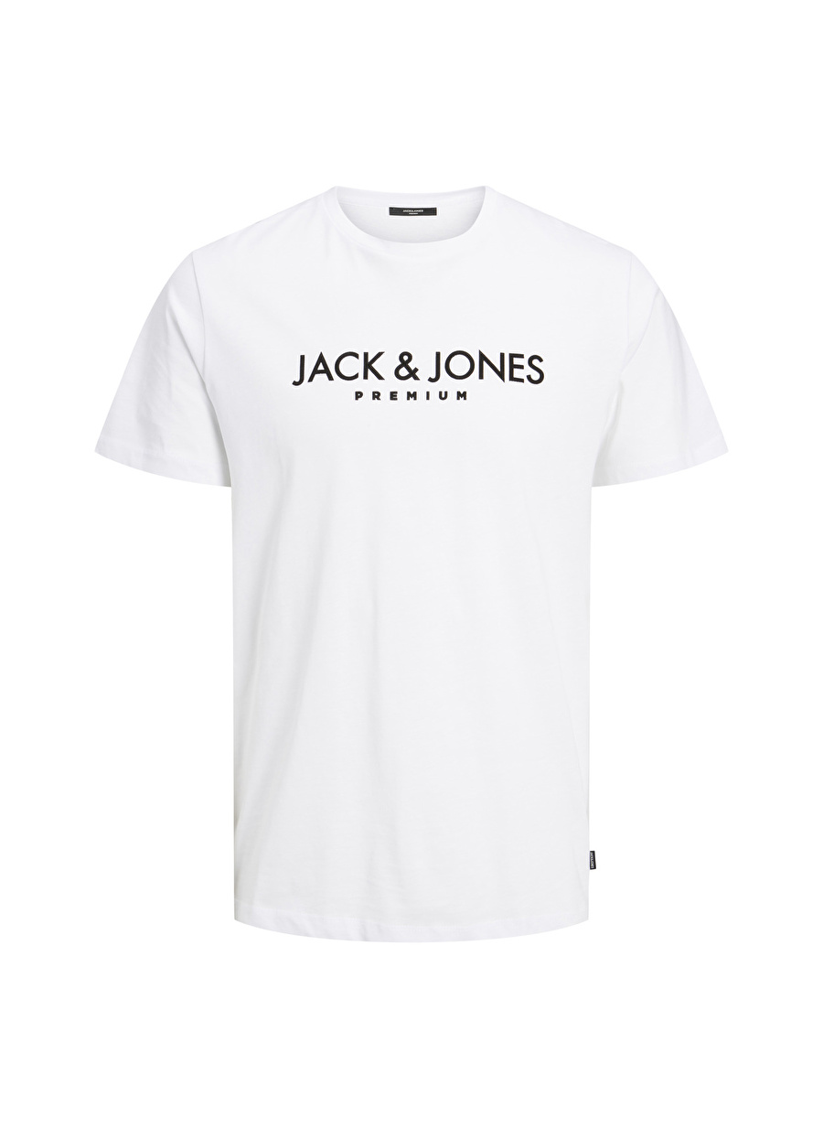 Jack & Jones Bisiklet Yaka Düz Beyaz Erkek T-Shirt JPRBLAJAKE BRANDING SS TEE CREW NEC