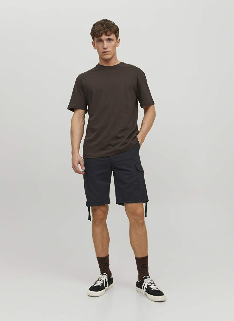 Jack & Jones Dar Siyah Erkek Şort JPSTMARLEY JJCARGO SHORTS ANA SN