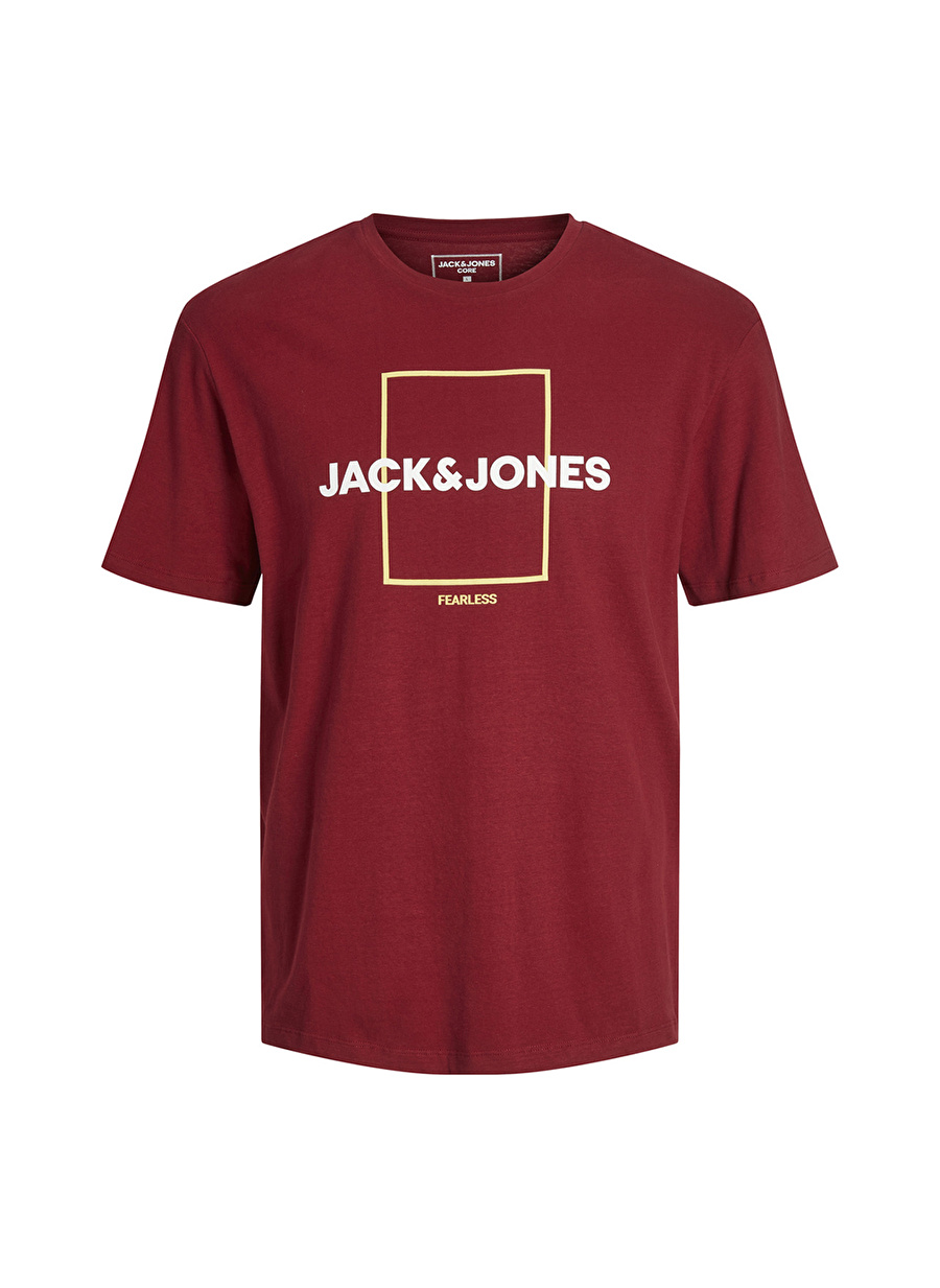 Jack & Jones Bisiklet Yaka Düz Kırmızı Erkek T-Shirt JCOEXPLORED TEE SS CREW NECK MC