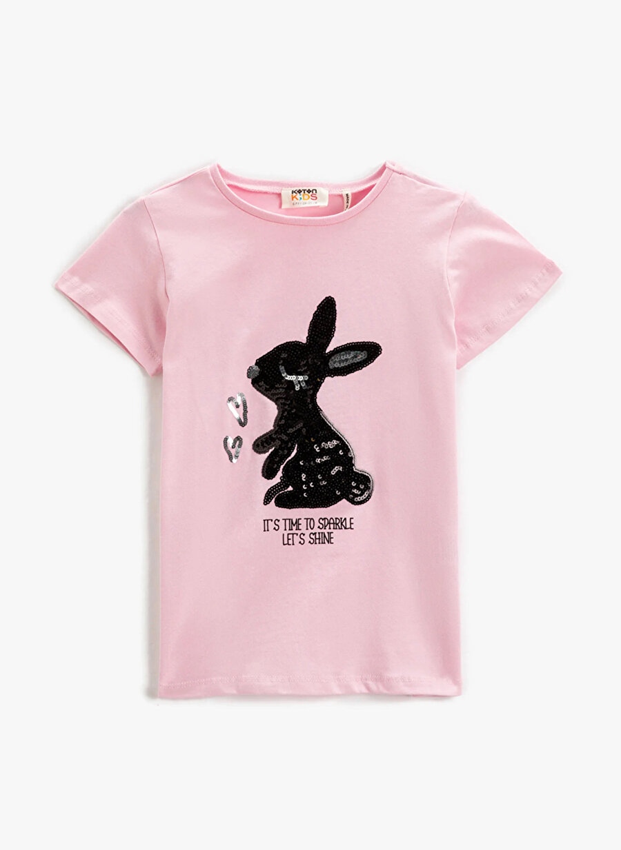 Koton Baskılı Pembe Kız Çocuk T-Shirt 3SKG10078AK