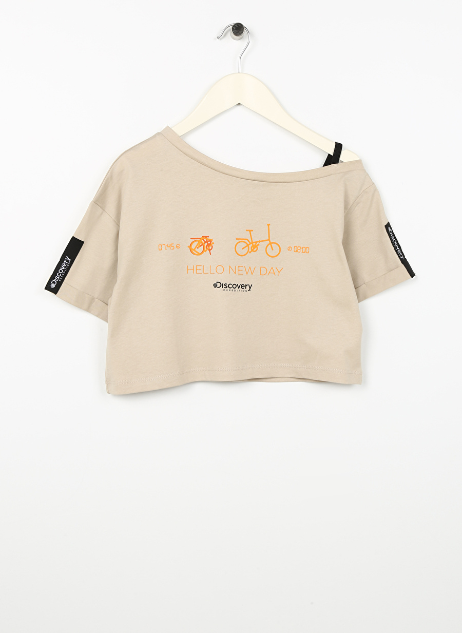 Discovery Expedition Baskılı Bej Kız Çocuk T-Shirt HENA GIRL