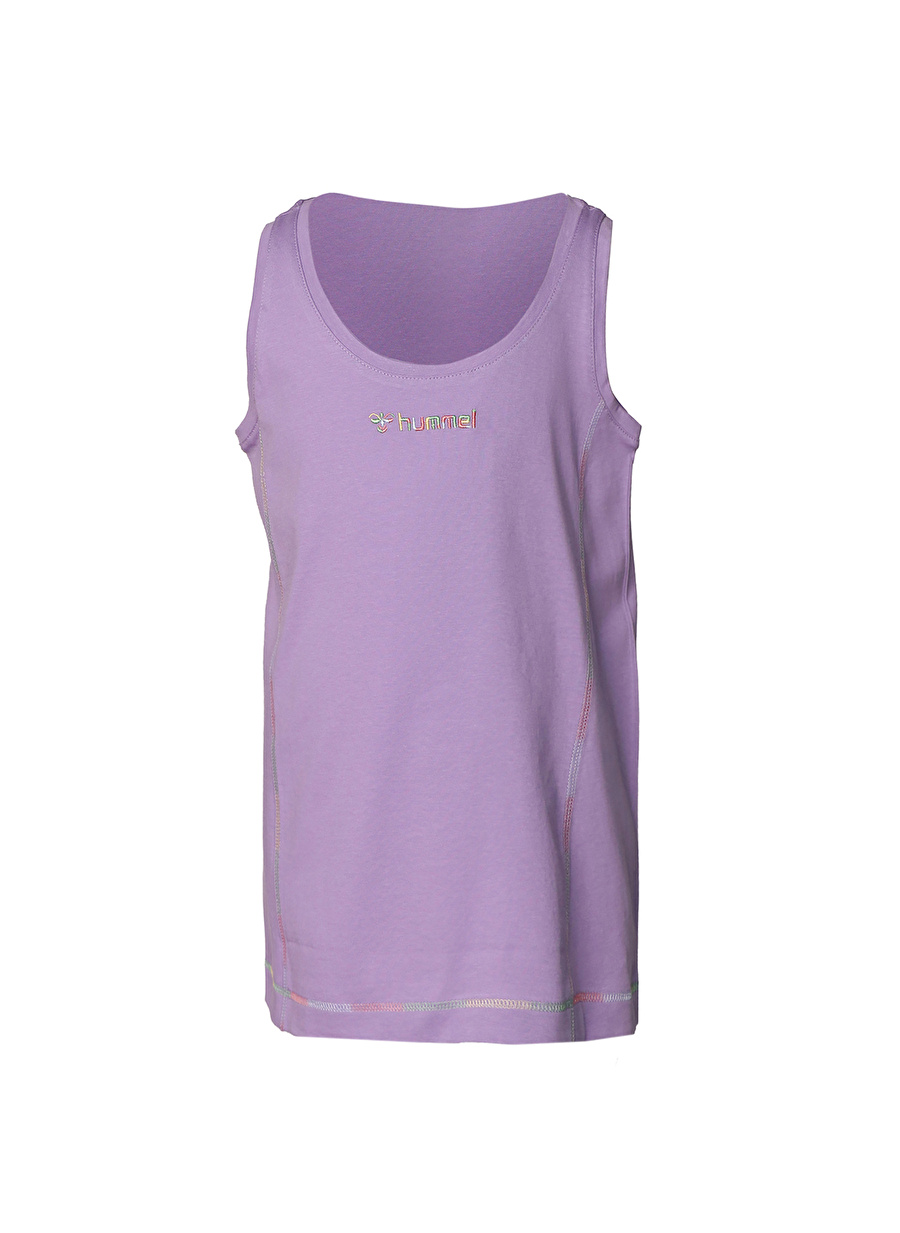 Hummel Mor Kız Çocuk Bisiklet Yaka Kolsuz Regular Fit Baskılı Atlet 911668-3848 HMLLUNA TANK TOP