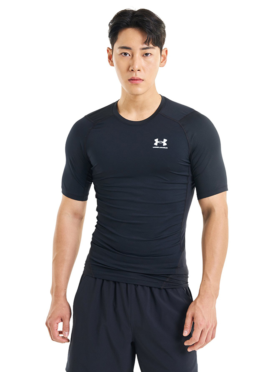 Under Armour Yuvarlak Yaka Düz Siyah Erkek T-Shirt 1361518-001 UA HG Armour Comp SS_1