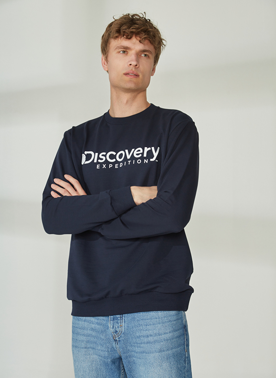 Discovery Expedition Bisiklet Yaka Lacivert Erkek Sweatshırt ENERGY