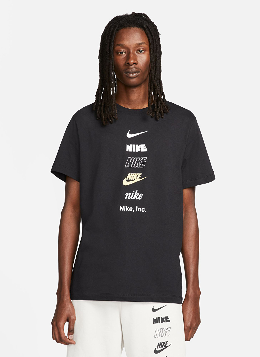 Nike Bisiklet Yaka Baskılı Siyah Erkek T-Shirt DZ2875-010 M NSW TEE CLUB+ HDY PK4_3