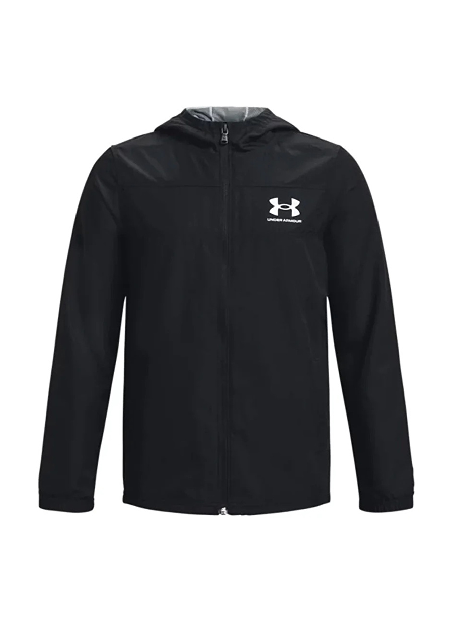 Under Armour Siyah Erkek Çocuk Kapüşon Yaka Bol Kesim Rüzgarlık 1370183-003 UA SPORTSTYLE WINDBREAK