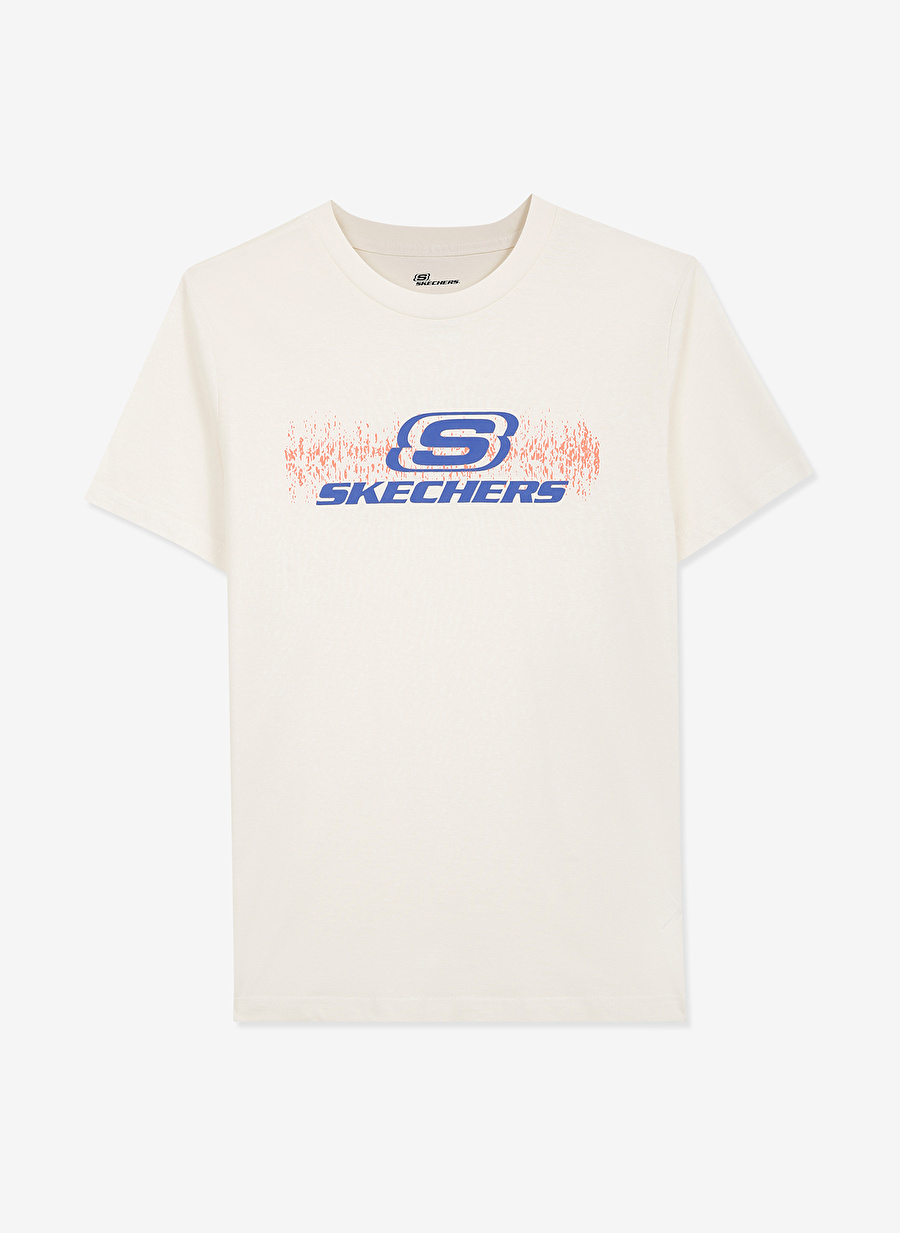 Skechers Yuvarlak Yaka Düz Beyaz Erkek T-Shirt S222262-102 M Big Logo T-Shirt