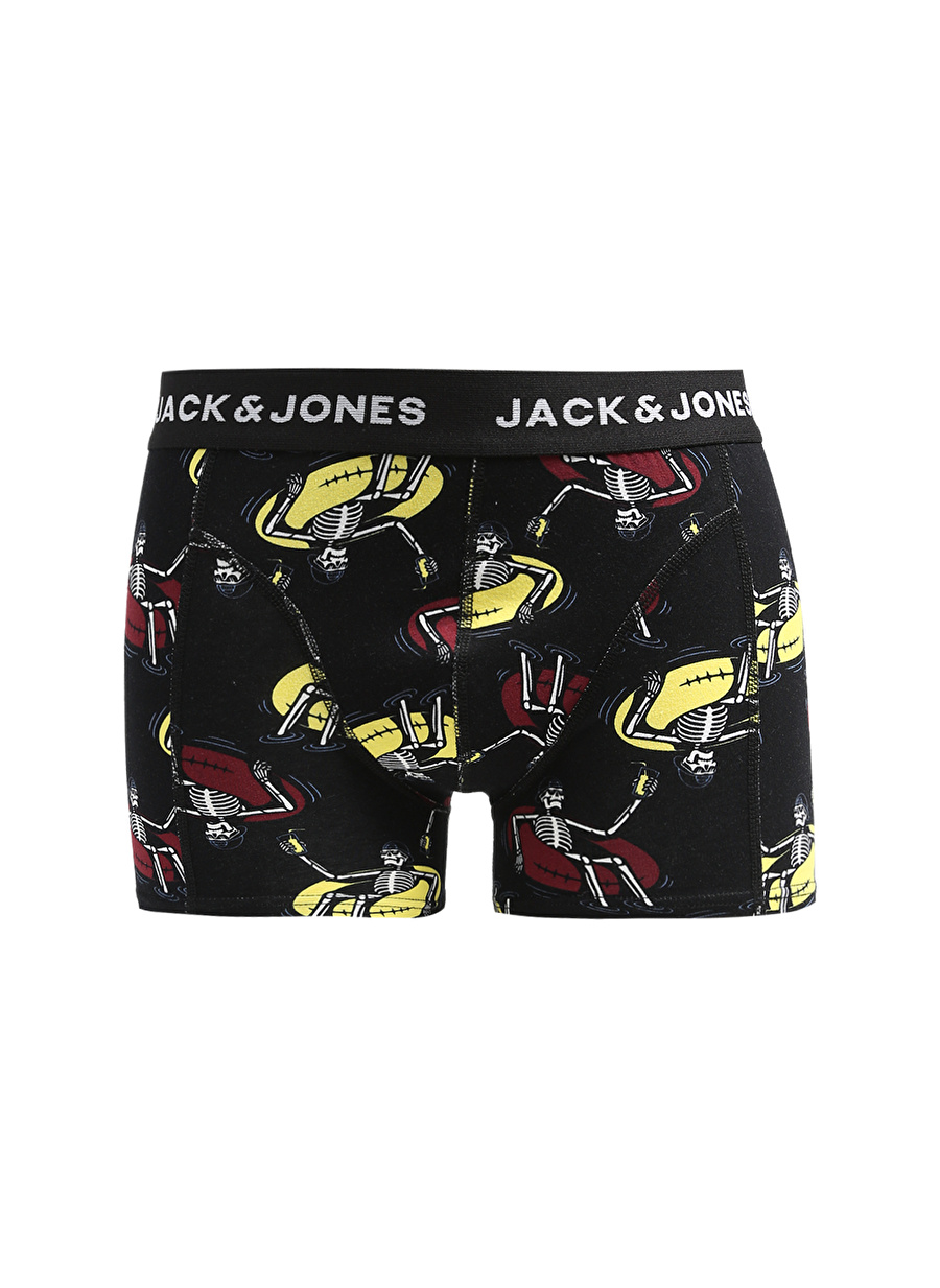 Jack & Jones Siyah Erkek Boxer 12234765_JACBATH SKULL TRUNKS SN