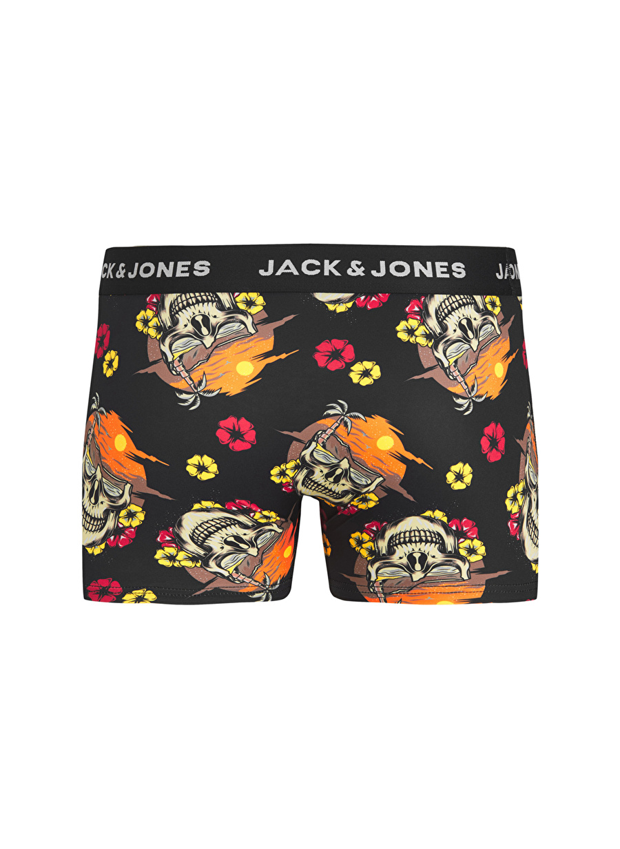 Jack & Jones Siyah Erkek Boxer 12224869_JACFLOWER SKULL MICROFIBER