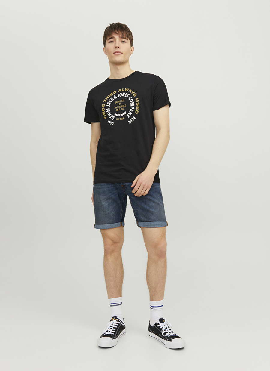 Jack & Jones 12225899_JJIRICK JJORIGINAL SHORTS Mavi Erkek Normal Bel Normal  Denim Şort