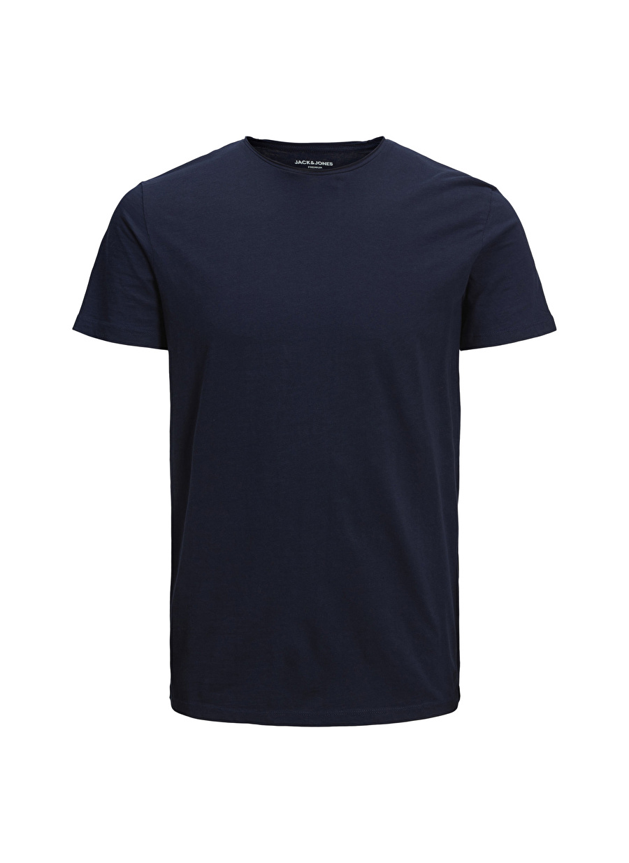 Jack & Jones Bisiklet Yaka Düz Lacivert Erkek T-Shirt 12211339_JPRBLUROCK BASIC TEE SS CR