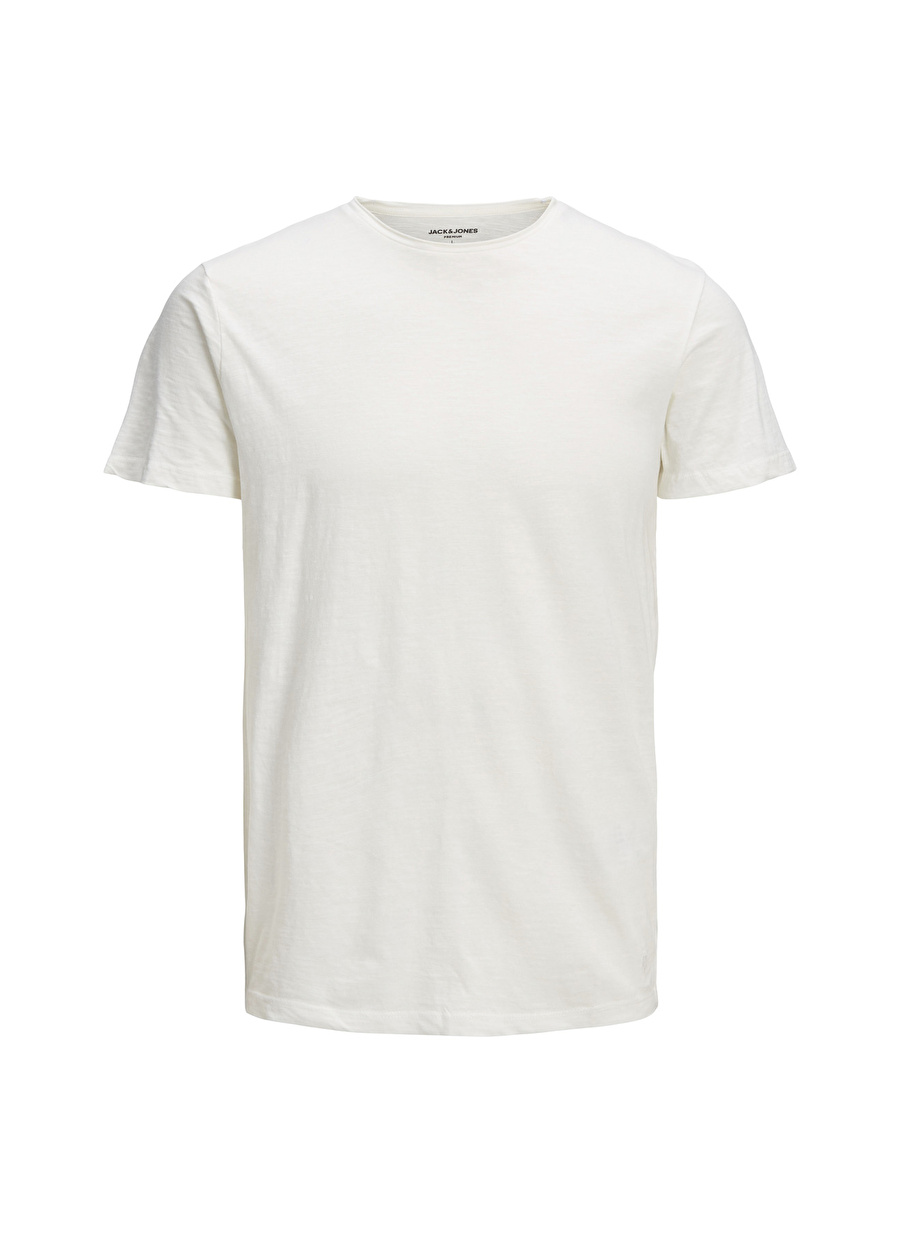 Jack & Jones Bisiklet Yaka Düz Krem Erkek T-Shirt 12211339_JPRBLUROCK BASIC TEE SS CR