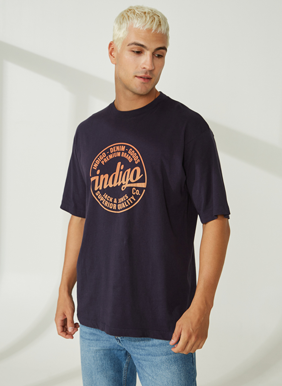 Jack & Jones Bisiklet Yaka Baskılı Siyah Erkek T-Shirt 12236133_JPRBLUDENIM SS TEE CREW N