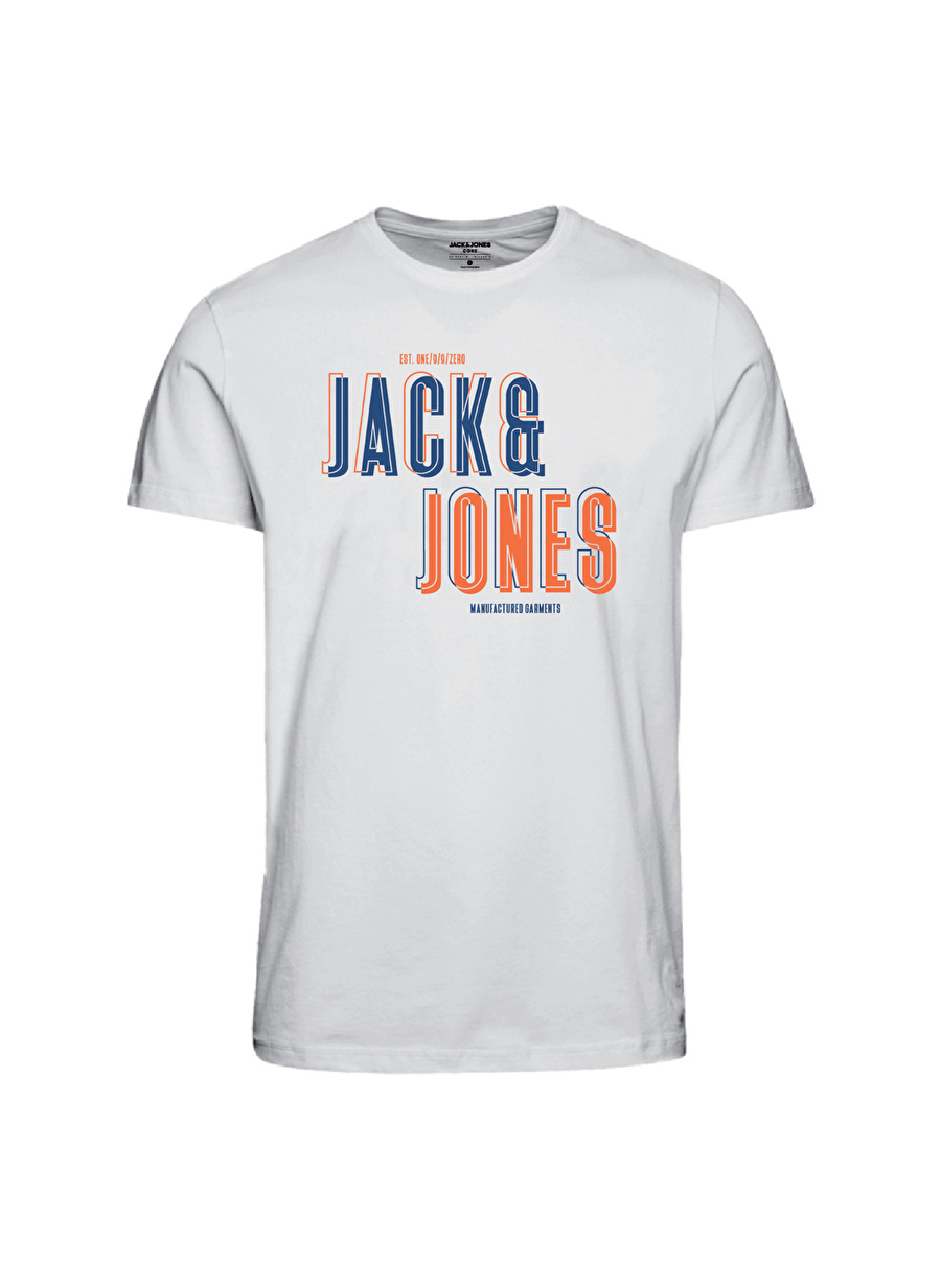 Jack & Jones Beyaz Erkek Bisiklet Yaka Standart Kalıp Baskılı T-Shirt 12240680_JCOCOAST TEE SS CREW NECK