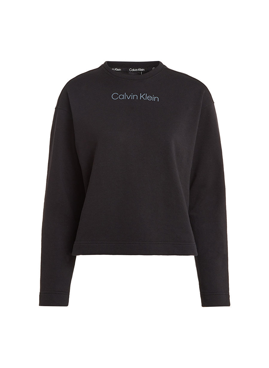 Calvin Klein Bisiklet Yaka Siyah Kadın Sweatshırt 00GWS3W301 PW - Pullover