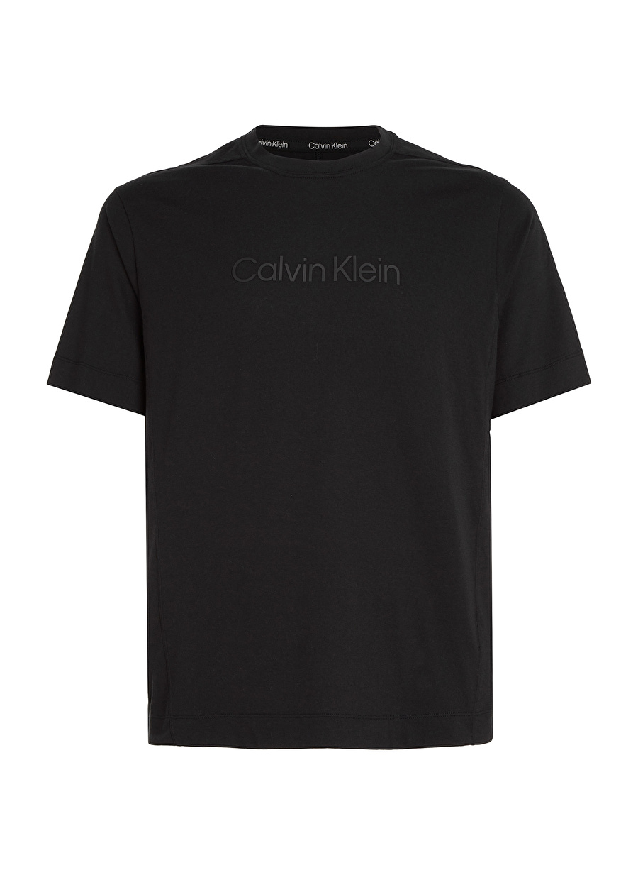 Calvin Klein Bisiklet Yaka Düz Siyah Erkek T-Shirt 00GMS3K108 PW - S/S T-Shirt