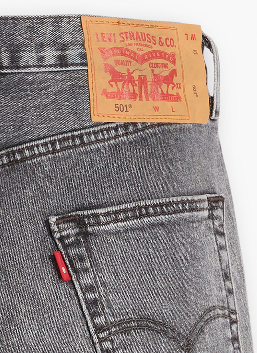 Levis 501 Original Gri Erkek Normal Bel  Denim Şort 36512-0187 _5