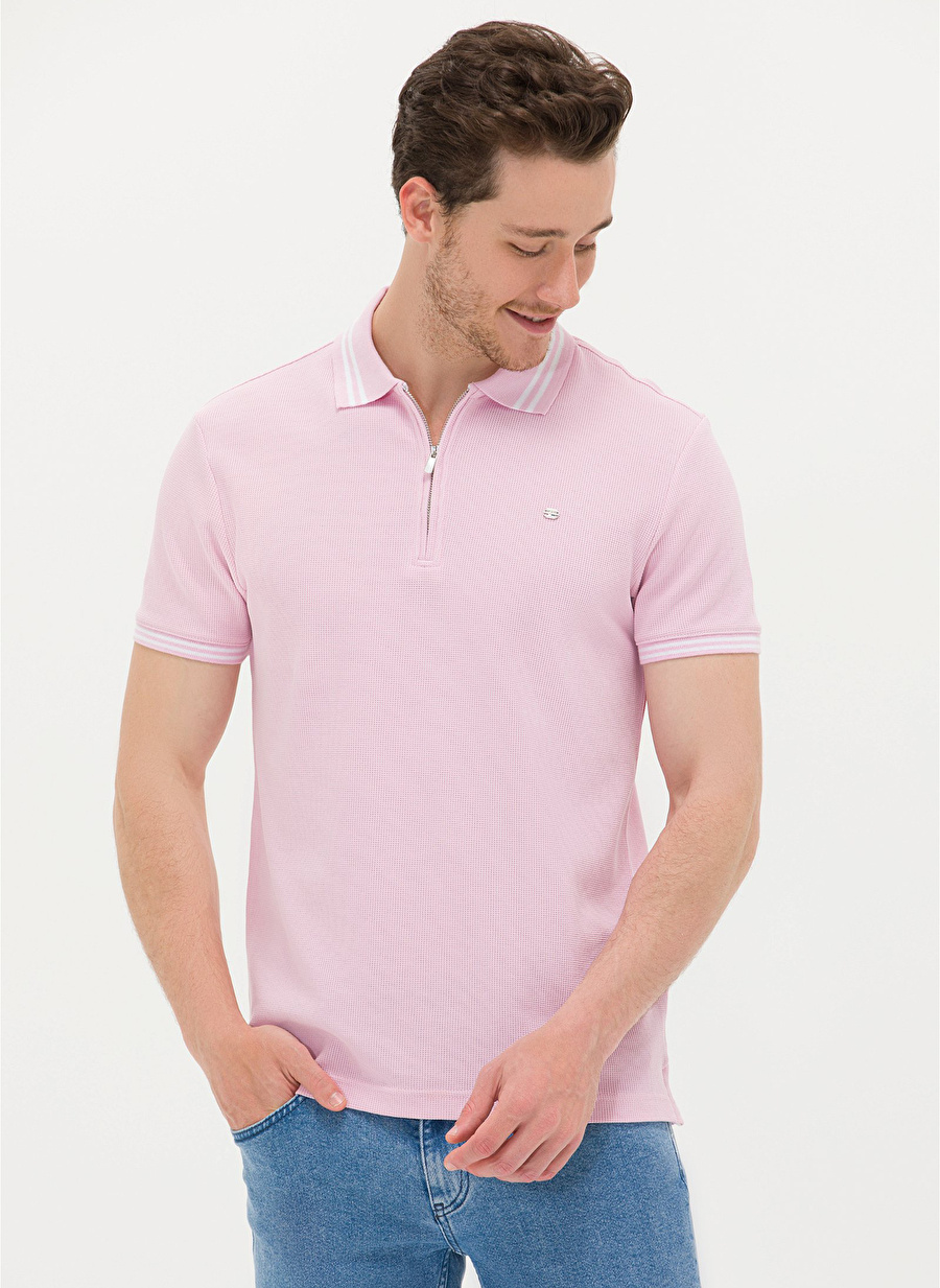 U.S. Polo Assn. Pembe Erkek Regular Fit Polo T-Shirt FERA