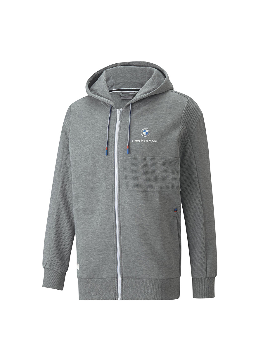 Puma Bisiklet Yaka Gri Erkek Sweatshırt 53337003 BMW MMS Hooded Sweat Ja