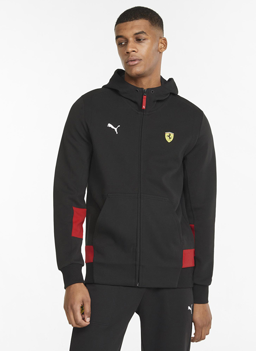 Puma Bisiklet Yaka Siyah Erkek Sweatshırt 53374501 Ferrari Race Hdd Sweat