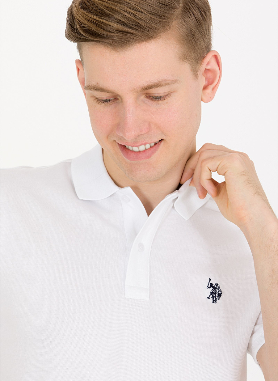 U.S. Polo Assn. Beyaz Erkek Polo T-Shirt GTP04IY023