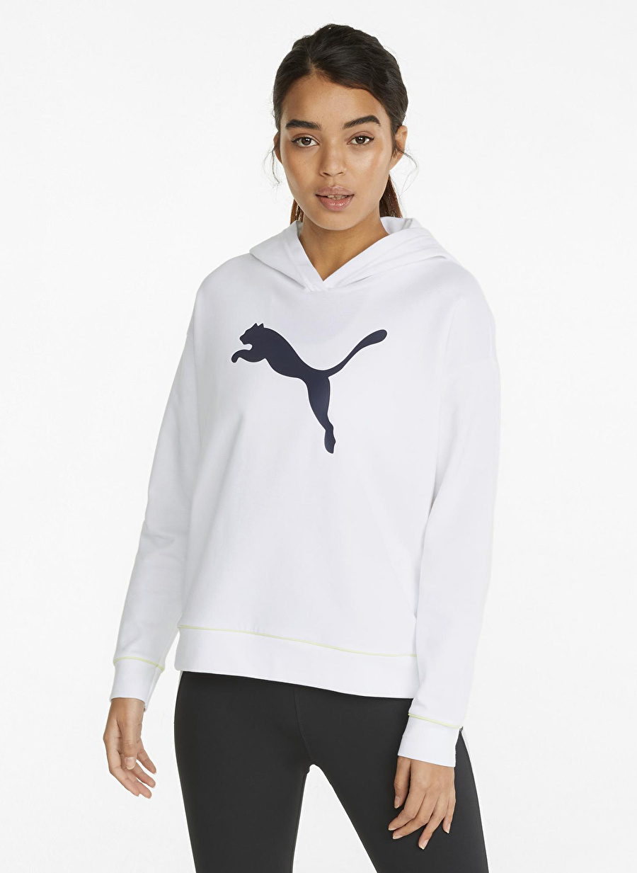 Puma Bisiklet Yaka Beyaz Kadın Sweatshırt 84710402 Modern Sports Hoodie