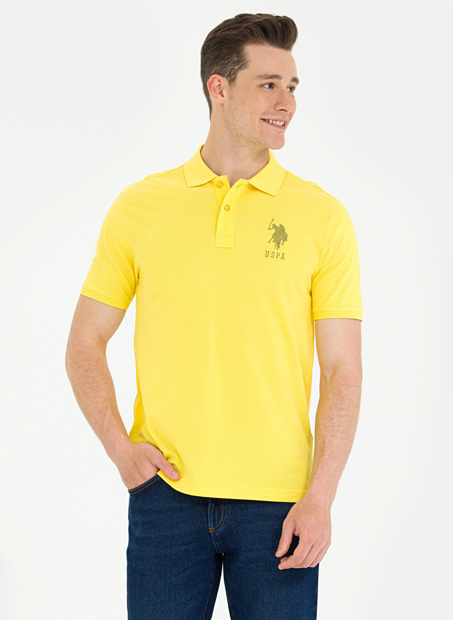 U.S. Polo Assn. Koyu Sarı Erkek Polo T-Shirt JAMA