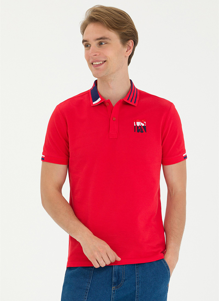 U.S. Polo Assn. Kırmızı Erkek Polo T-Shirt KOMUN