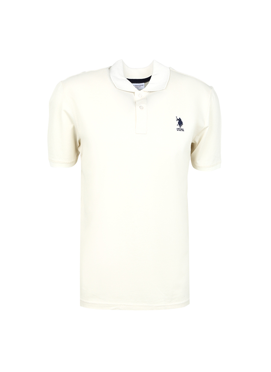 U.S. Polo Assn. Polo Yaka Ekru Erkek T-Shirt PAST