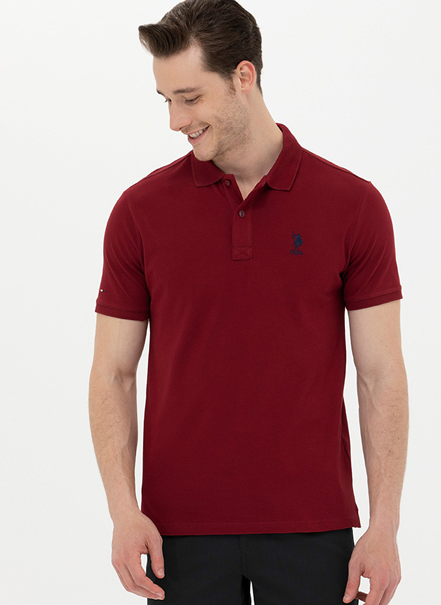 U.S. Polo Assn. Polo Yaka Bordo Erkek T-Shirt TP08IY023