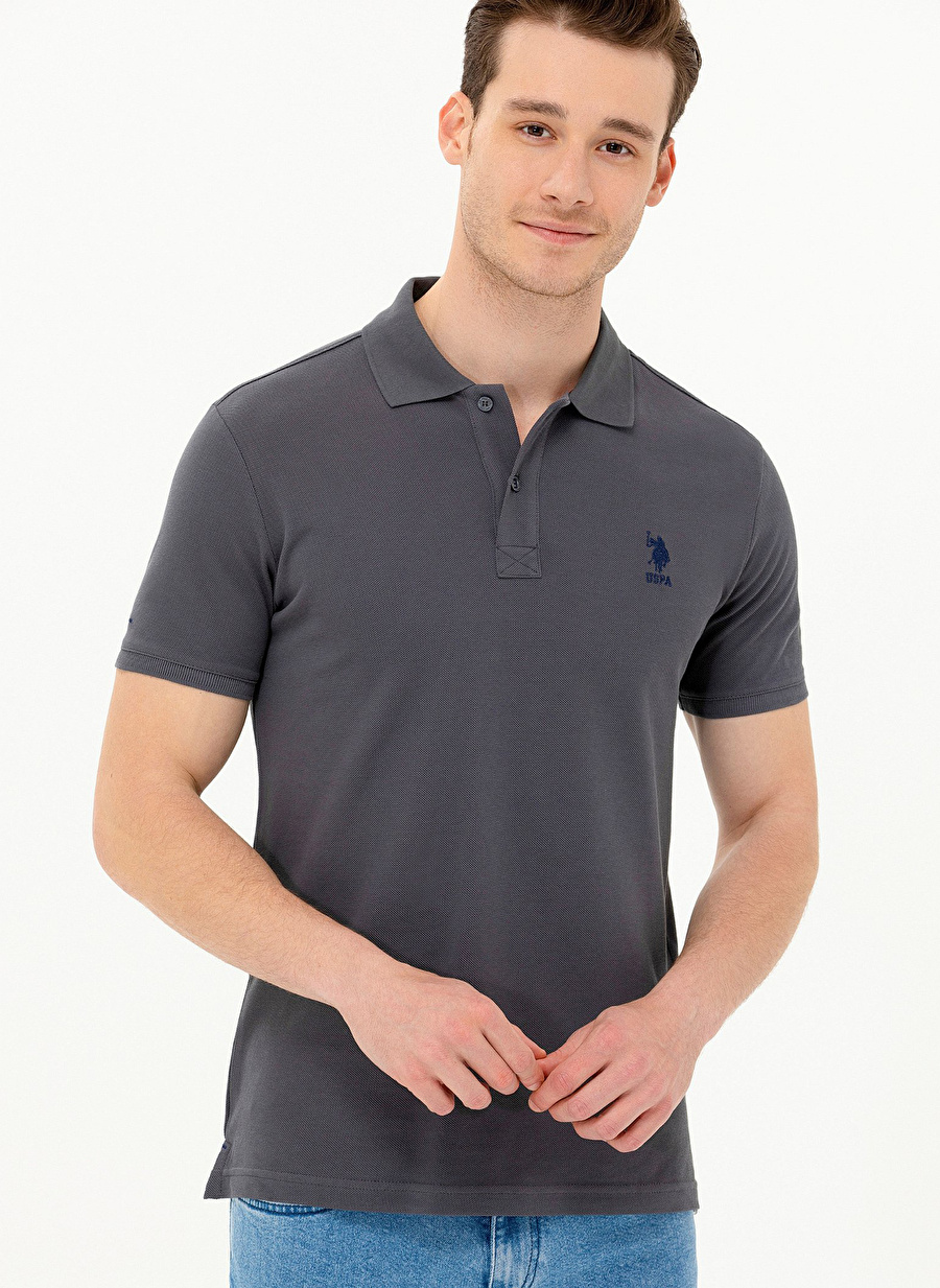 U.S. Polo Assn. Antrasit Erkek Polo T-Shirt TP04IY023