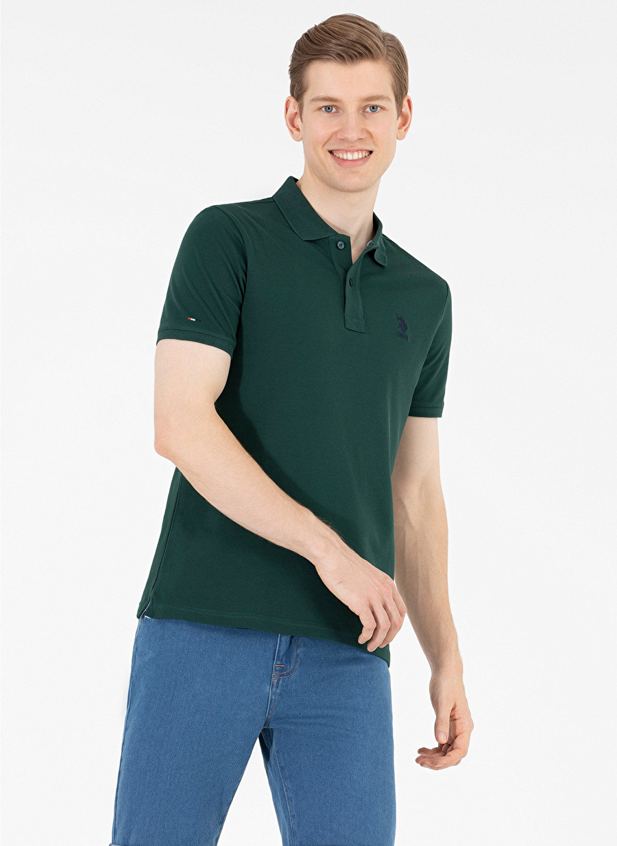 U.S. Polo Assn. Koyu Yeşil Erkek Polo T-Shirt TP08IY023