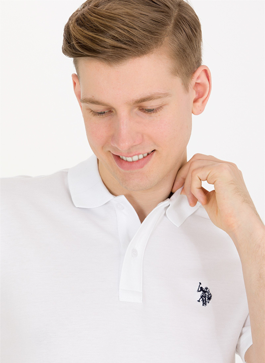 U.S. Polo Assn. Beyaz Erkek Polo T-Shirt GTP04IY023