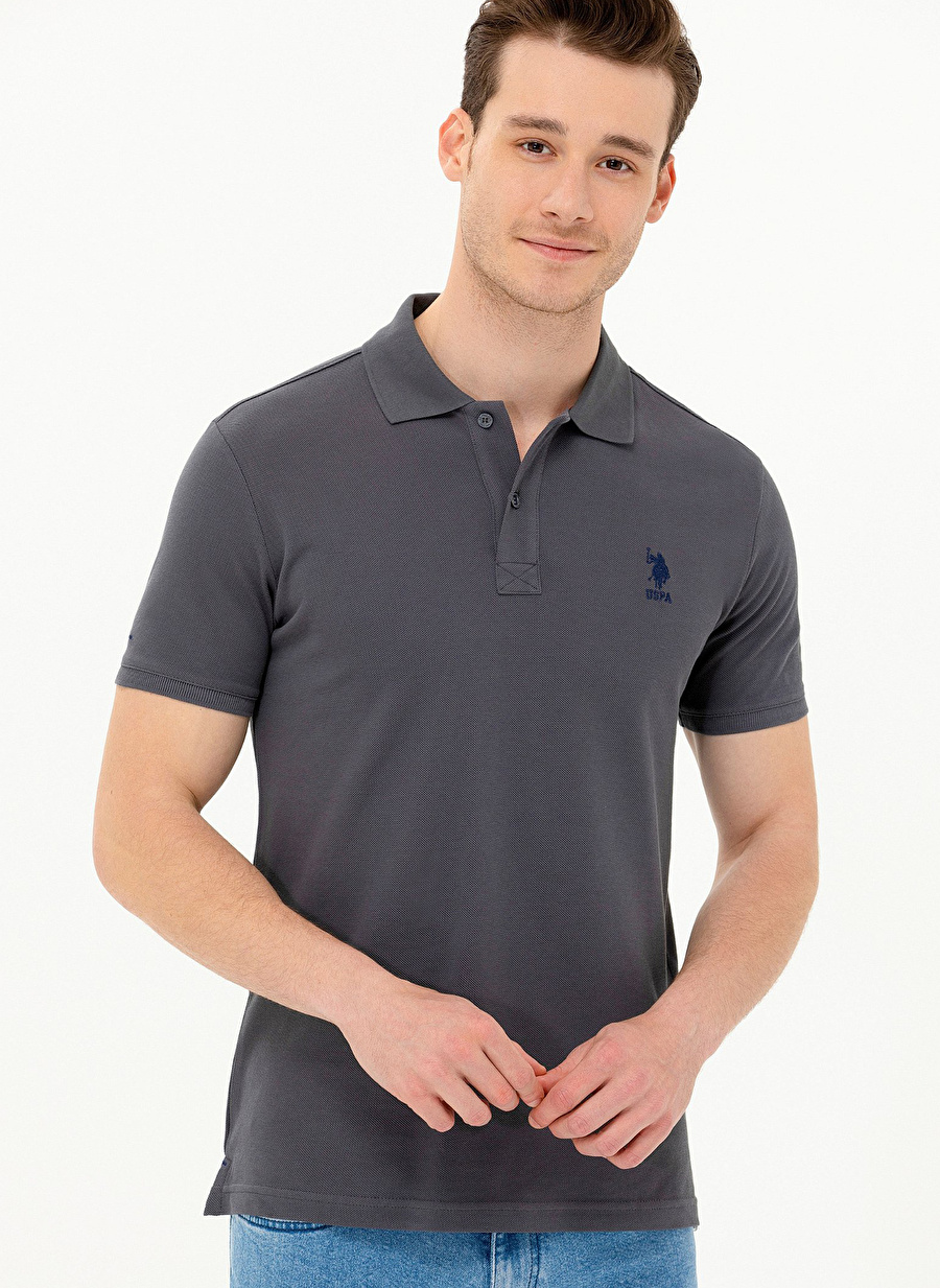 U.S. Polo Assn. Antrasit Erkek Polo T-Shirt TP04IY023