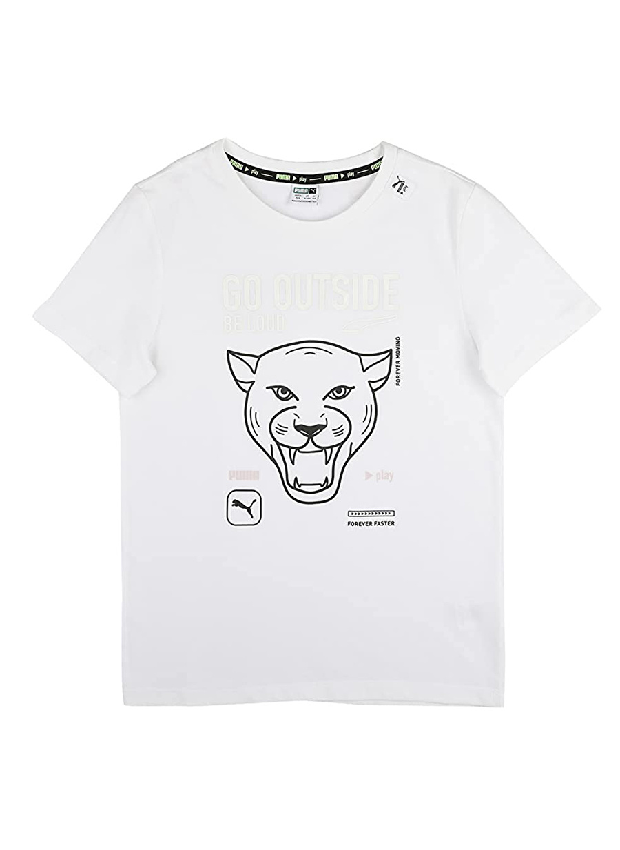 Puma Beyaz Erkek Çocuk T-Shirt 84696402 PLAY UV Graphic Tee