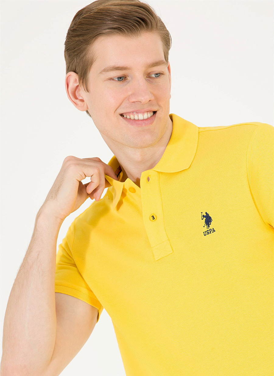 U.S. Polo Assn. Koyu Sarı Erkek Polo T-Shirt TP04IY023